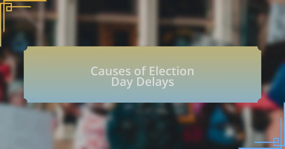Causes of Election Day Delays