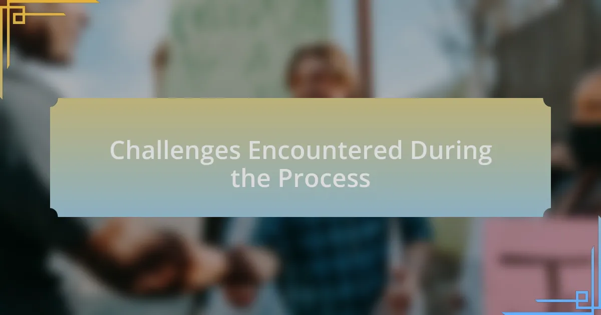 Challenges Encountered During the Process