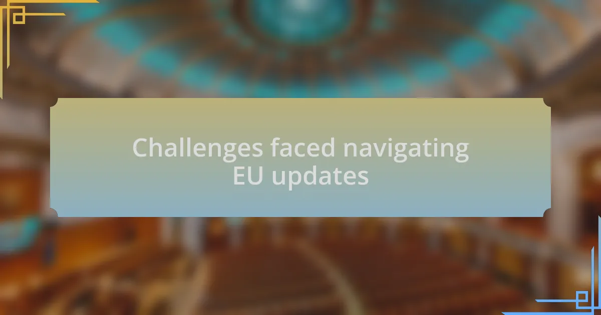 Challenges faced navigating EU updates